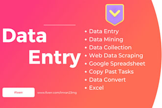 do excel data entry, data mining , copy past