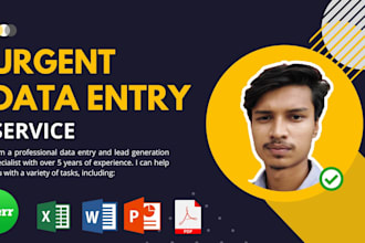 do urgent data entry work or data entry lead genaration
