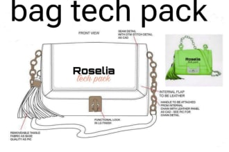 design 3d bag, bag tech pack, tech pack for bag, leathers or tote bag