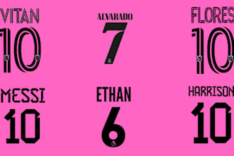 jersey number set design