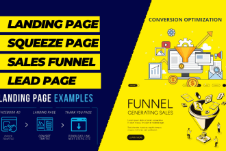 do landing page design, sales funnel, squeeze page or ebook landing page