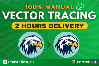 do manual vector tracing, convert image to vector, recreate logo, image tracing