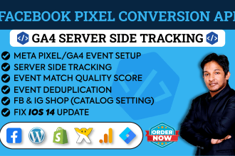 setup facebook pixel conversion API, ecommerce ga4 server side tracking