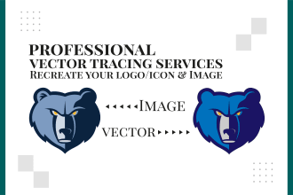 convert logo or images to vector, trace, recreate,  vectorize, vector tracing