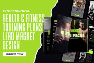 design pdf lead magnet, health and fitness ebook, workout plan, training guide