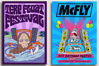 design a custom illustrated poster for your gig, event or band