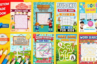 make custom activity sudoku word search mazes crossword puzzle book for kdp