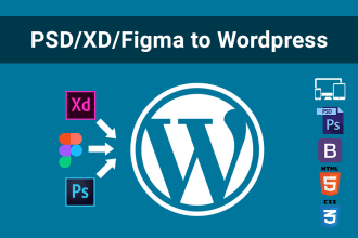 convert figma to wordpress, xd to wordpress, PSD to wordpress