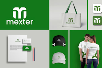 simple logo and brand identity design with branding kit