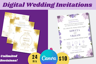 design wedding, birthday and inauguration invitations in canva