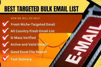 niche targeted, active and valid email lists for email marketing