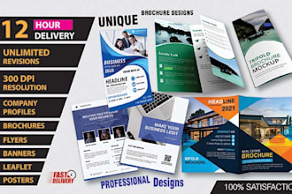 design bifold, trifold brochure, flyer, banner, poser and company profile