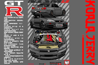 draw car vector illustration automotive for t shirt design