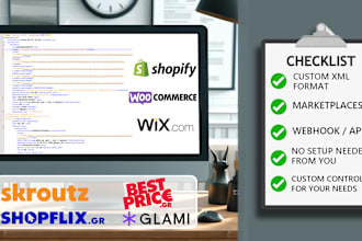 create custom shopify XML and webhook for skroutz shopflix bestprice