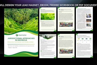 design professional PDF lead magnet, workbook, ebook
