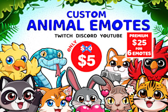 draw custom animal emotes for twitch youtube discord