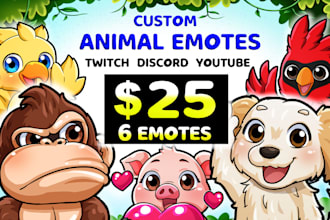 draw cute custom animal emotes for twitch youtube discord