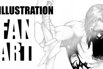 create your illustration fan art with marvel and dc style