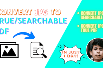 convert jpg images to true, searchable, editable PDF