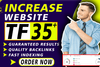 increase majestic trust flow tf cf 40 plus by seo backlinks