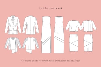 draw a fashion flat cad illustration of your own design