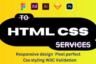 do figma to html, PSD to html, xd to html