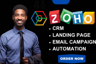 set up zoho CRM, zoho campaign, zoho books, zoho integration, landing page
