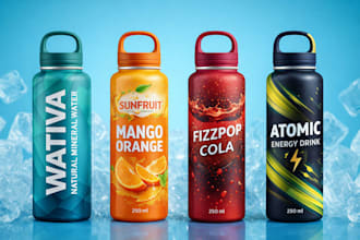 design can label, beverage, soda, beer, and energy drinks