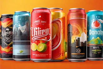 premium can label and energy drink label design
