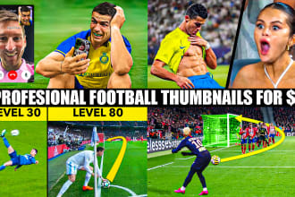 design eye catching football or soccer youtube thumbnails