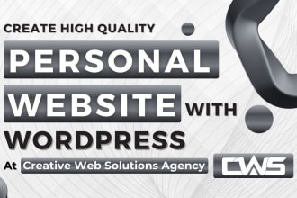 build a personal website, portfolio website with wordpress elementor