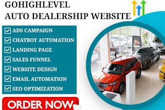 build auto dealership gohighlevel landing page car rental ghl chaffeur website
