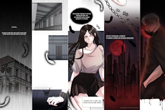 draw webtoon, manhwa, manga panels in anime style