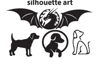 create minimalist line art logo and silhouette draw