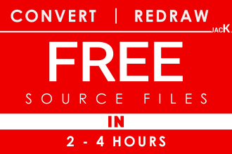 redraw, convert to vector in 2 hours, free source files