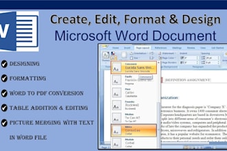 word file editing, formatting and design