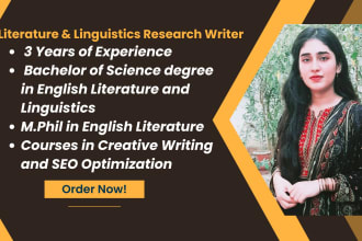 write literature and linguistics articles