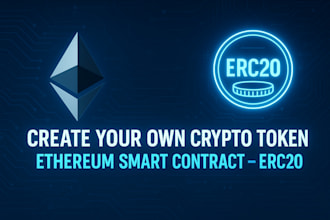 create your own crypto token or coin in ethereum smart contract erc20