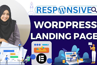 design responsive wordpress landing page, elementor landing page