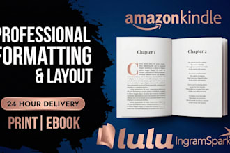 do expert book formatting, ebook design, and amazon KDP publishing