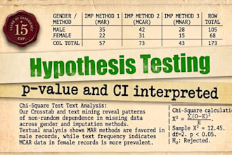 do research hypothesis testing, p value and ci computation