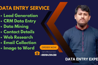 do data entry, web research, typing work job in low price