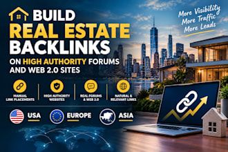 build real estate backlinks on high authority forums and web 2 0 USA europe asia