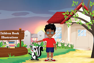 create children story book illustration and kids book