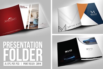 design a unique and eye catching presentation folder