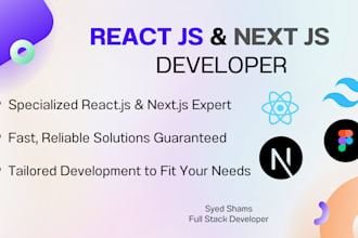be your expert react js, next js or a full stack developer