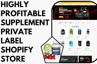 design profitable supplement store nutraceutical website, peptide, shopify store
