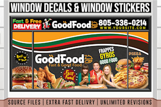 do custom window clings, storefront, shopfront signage, cafe front