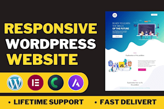 design responsive wordpress website using elementor pro,crocoblock and astra pro