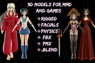 do a 3d model  for mmd or game